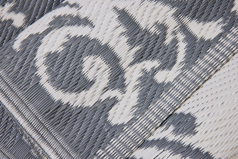 ODISHA - PASSATOIA PP 50X160 GRIGIA CON DECORI BIANCHI