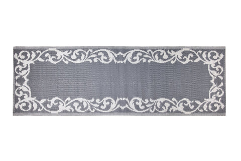 ODISHA - PASSATOIA PP 60X180 GRIGIA CON DECORI BIANCHI