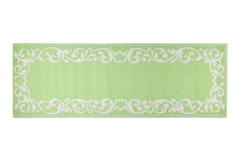 ODISHA - PASSATOIA PP 60X180 VVERDE CON DECORI BIANCHI