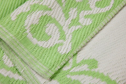 OODISHA - PASSATOIA PP 70X200 VERDE CON DECORI BIANCHI