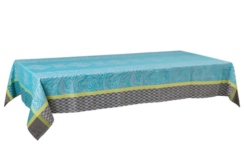 MARSEILLE - TOVAGLIA JACQUARD TONO AZZURRO 150X180