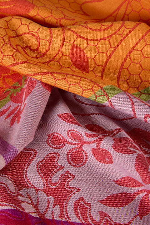 MARSEILLE - TOVAGLIA JACQUARD  TONO ARANCIO 150X300