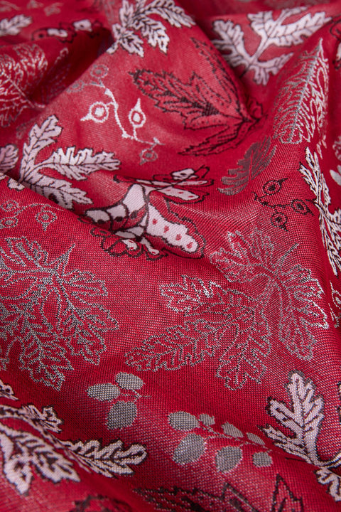 ROVANIEMI - TOVAGLIA ROSSA JACQUARD FOGLIE 150X320 12TOVAG