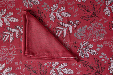 ROVANIEMI - TOVAGLIA ROSSA JACQUARD FOGLIE 150X320 12TOVAG