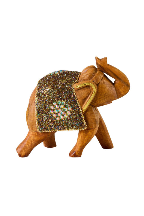 ELEFANTE DECOR MARRONE CON GLITTER