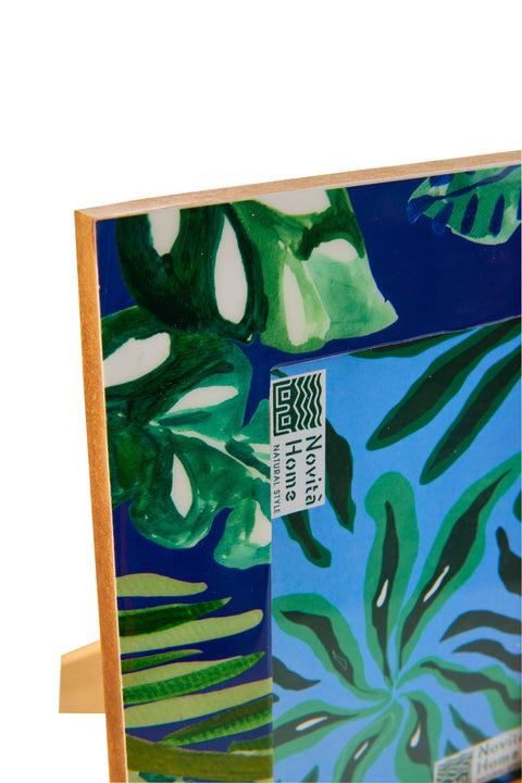 ALAVIDA - PORTA FOTO FOGLIE SU FONDO BLU