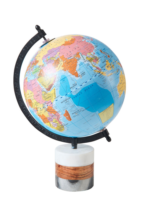 MAPPAMONDO - GLOBO AZZURRO BASE MARMO