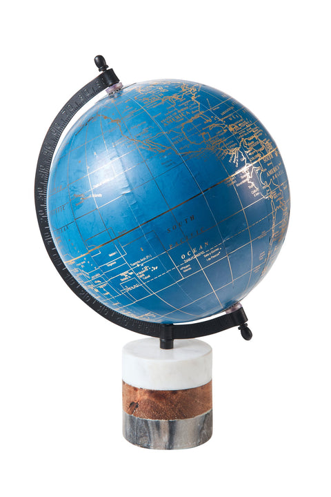 MAPPAMONDO - GLOBO BLU BASE MARMO