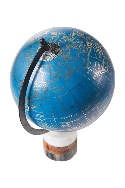 MAPPAMONDO - GLOBO BLU BASE MARMO