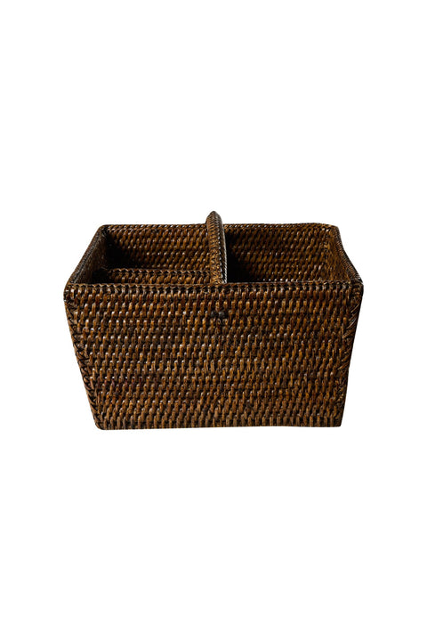 MYANMAR - CESTINA QUADRATA CON DIVISORI E MANICO