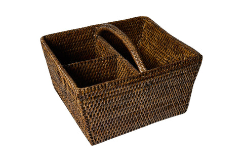 MYANMAR - CESTINA QUADRATA CON DIVISORI E MANICO