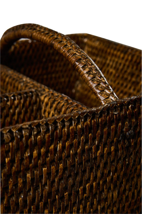 MYANMAR - CESTINA QUADRATA CON DIVISORI E MANICO