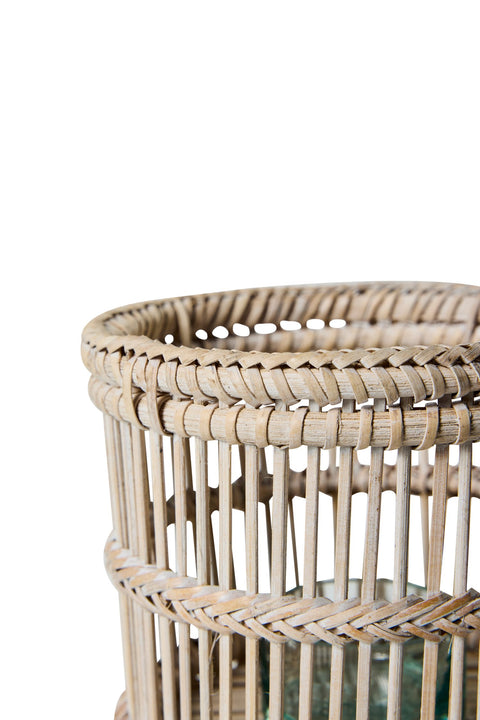 MYANMAR - LANTERNA CILINDRICA PICCOLA FINITURA CHIARA