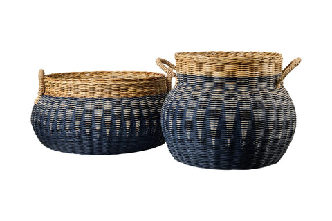 MYANMAR - CACHE POT MIDOLLINO BLUE NATURALE SET 1/2 FORME DIVERS