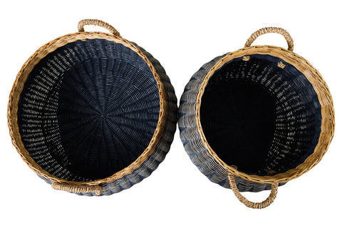 MYANMAR - CACHE POT MIDOLLINO BLUE NATURALE SET 1/2 FORME DIVERS