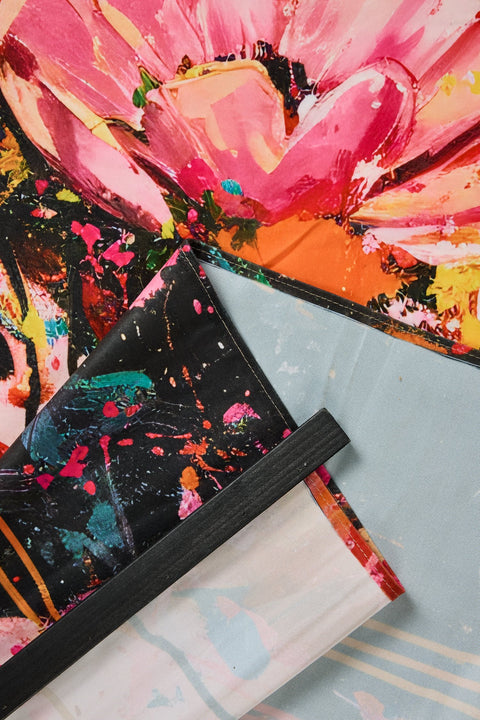 BIENTOT - TELA DA APPENDERE VOLTO DI DONNA COLORATO CON FIORI