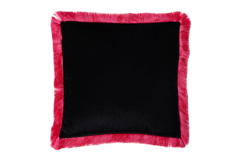 MALINDI - CUSCINO TIGRE CON FRANGE FUCSIA