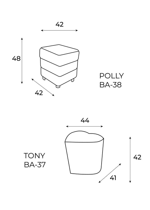 POLLY - POUF IMBOTTITO MARRONE