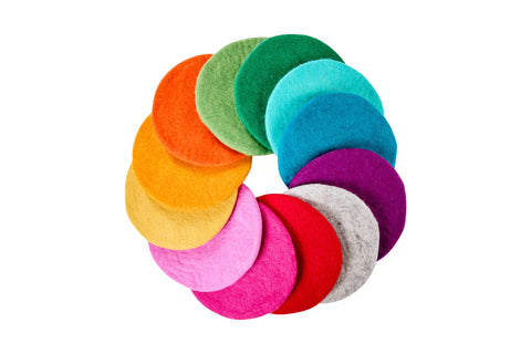 MOMO - SOTTOPENTOLA TONDI MULTICOLORI 1/12 FELTRO CON DISPLAY