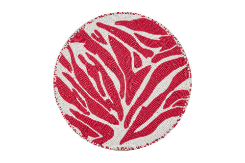 SEA FOOD - SOTTOPIATTI PERLINE CORALLO ROSSO SET 1/4