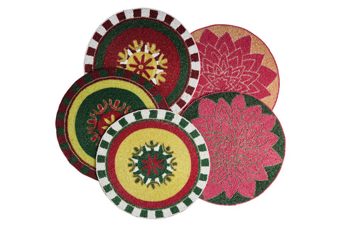 BELUGA - SOTTOPIATTO STELLA ROSSA BASE VERDE SET 1/4