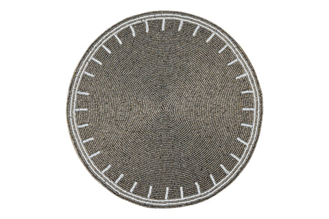 BELUGA - SOTTOPIATTO GRIGIO CON IMPUNTURA BIANCA SET 1/4