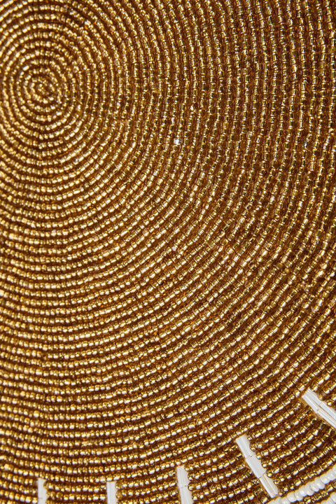 BELUGA - SOTTOPIATTO ORO CON IMPUNTURA BIANCA SET 1/4