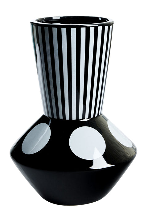 AGAIN - VASO CERAMICA BIANCO E NERO