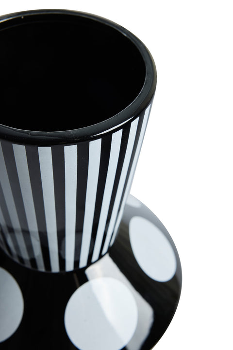 AGAIN - VASO CERAMICA BIANCO E NERO