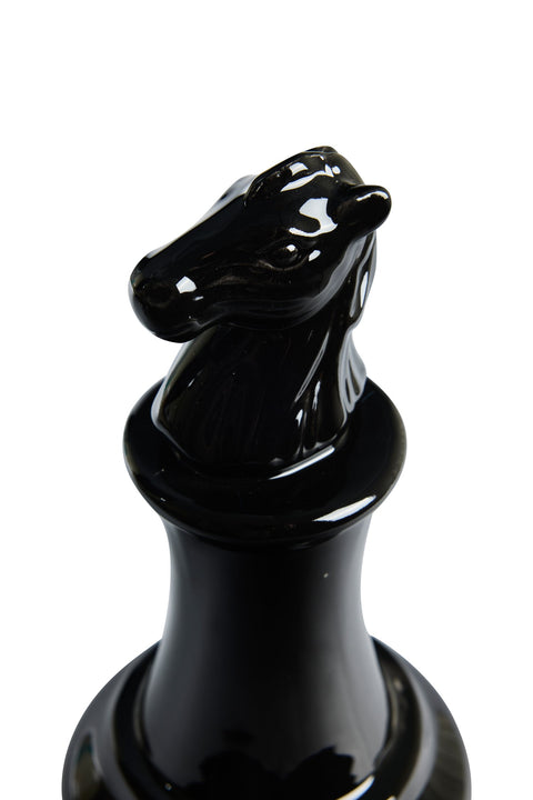 CHECKMATE - CAVALLO SCACCHI DECORATIVO NERO IN CERAMICA