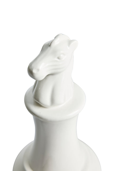 CHECKMATE - CAVALLO SCACCHI DECORATIVO BIANCO CERAMICA