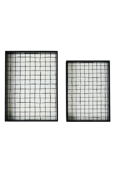 PIEROGI - VASSOI SET 1/2 QUADRETTI BIANCO E NERO