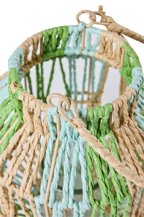 GAIRDNER - LANTERNA CON VETRO P.TA CANDELE AZZAURRA E GRIGIA