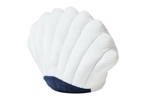 Fermaporta Conchiglia Bianca - Poliestere e Sabbia 25x9x19 cm