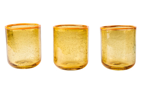 FUORI MENU - BICCHIERE GIALLO BORDO ARANCIONE