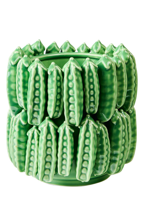 AMALFI - VASO IN CERAMICA CON PISELLI 2 FILE