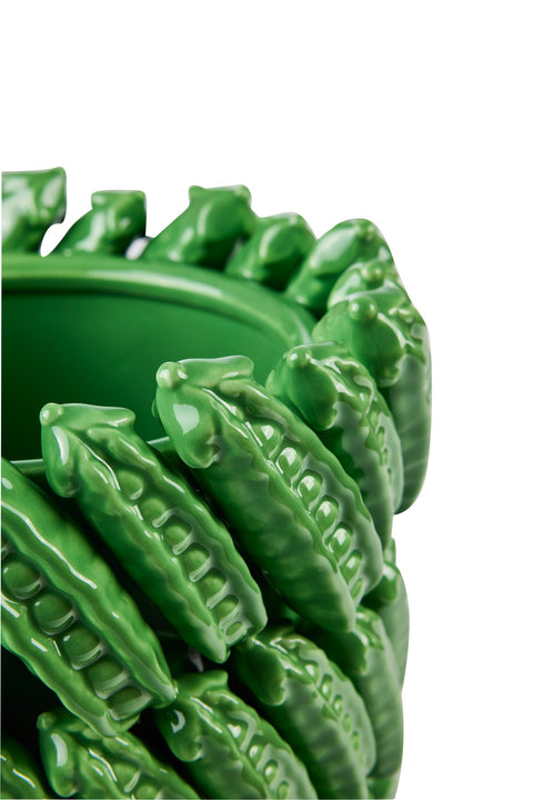 AMALFI - VASO IN CERAMICA CON PISELLI 2 FILE