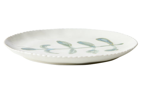 ARTEMISIA - PIATTI DESSERT BORD.SMERLO FOGLIA DIP.A MANO 1/4 ASS