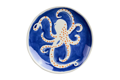 ATLANTIDE - PIATTINO DESSERT DIPINTO A MANO POLPO