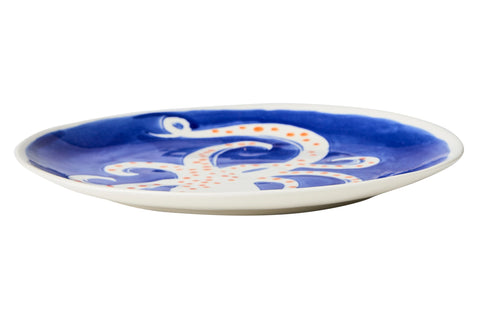 ATLANTIDE - PIATTINO DESSERT DIPINTO A MANO POLPO