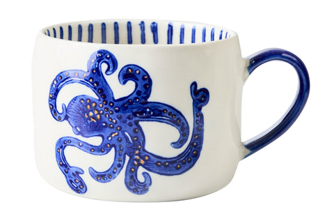 ATLANTIDE - TAZZA DIPINTA A MANO POLPO