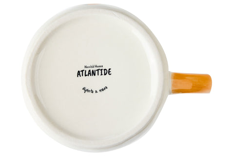 ATLANTIDE - TAZZA DIPINTA A MANO CAVALLUCCIO MARINO