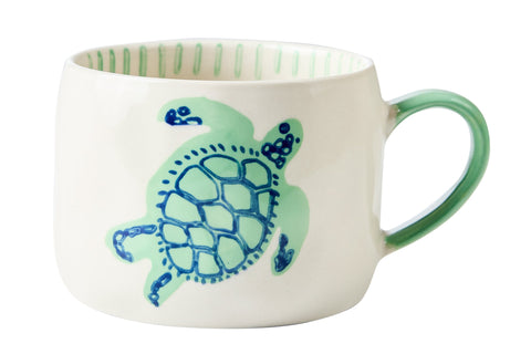 ATLANTIDE - TAZZA DIPINTA A MANO TARTARUGA