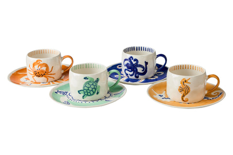 ATLANTIDE - PIATTINO DESSERT DIPINTO A MANO GRANCHIO