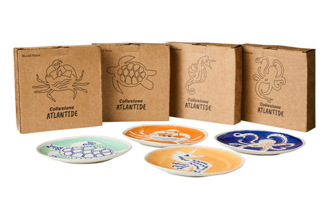 ATLANTIDE - PIATTINO DESSERT DIPINTO A MANO TARTARUGA