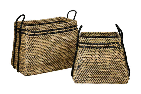 Set 2 Ceste Trapezoidali con Manici in Sea Grass - CUMBIA