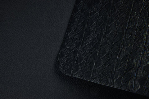 Straw - Placemate Rett.Ang.Stond. Simil Pelle Set 1/4 Nero