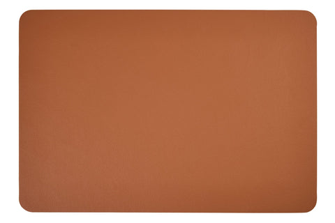 Paja - Mantel individual rectangular redondo de piel sintética, juego de 1/4 de piel