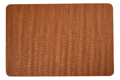 Paja - Mantel individual rectangular redondo de piel sintética, juego de 1/4 de piel