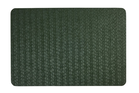 Straw - Placemate Rett.Ang.Stond. Simil Pelle Set 1/4 Verde